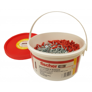 Fischer Red Contract Plugs & Screws x 500 Tub