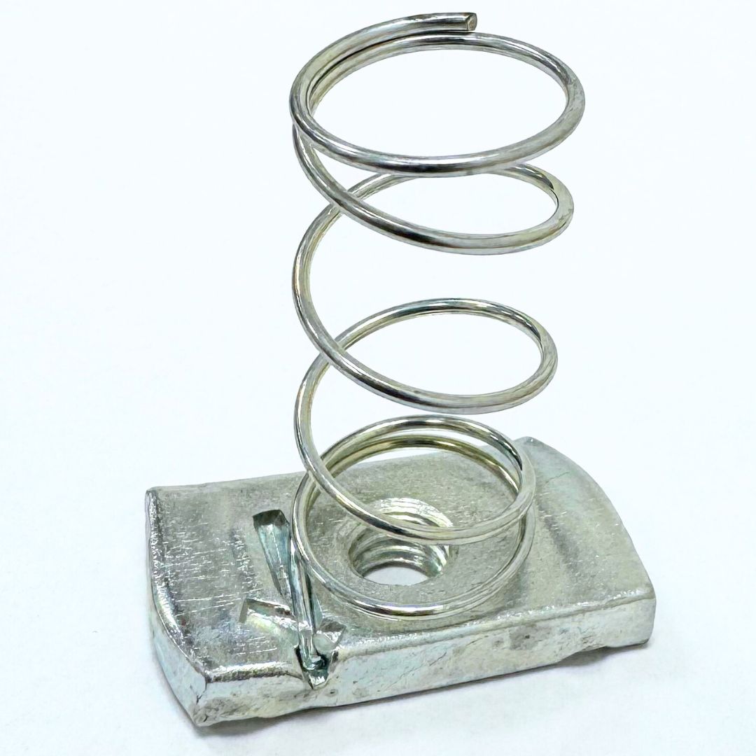 M8 long spring channel nut close-up