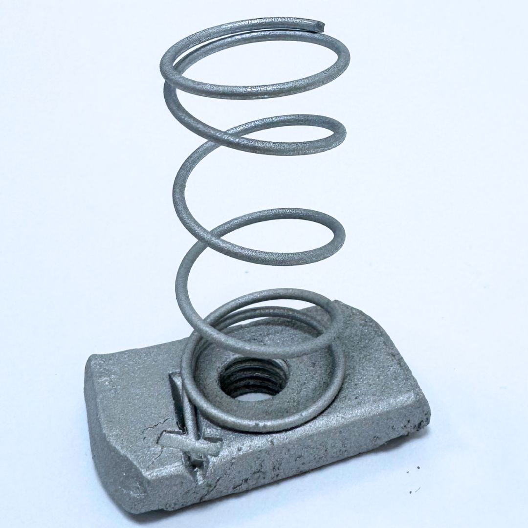 M8 long spring channel nuts HDG