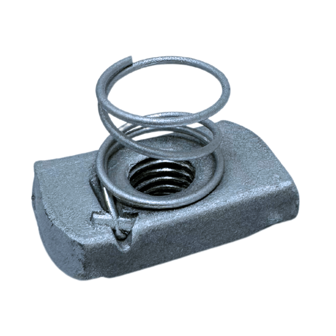 M10 short spring channel nuts HDG