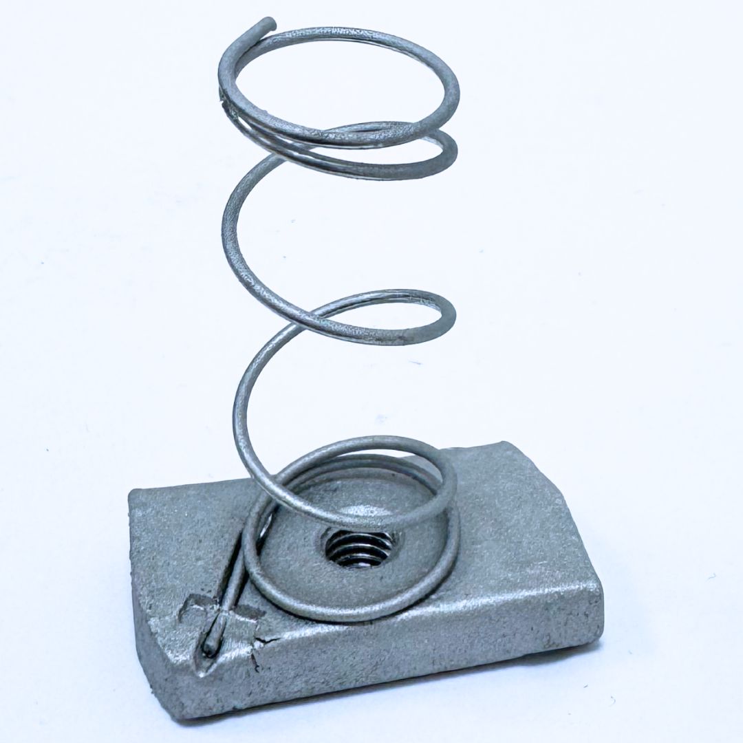 M6 long spring channel nuts HDG