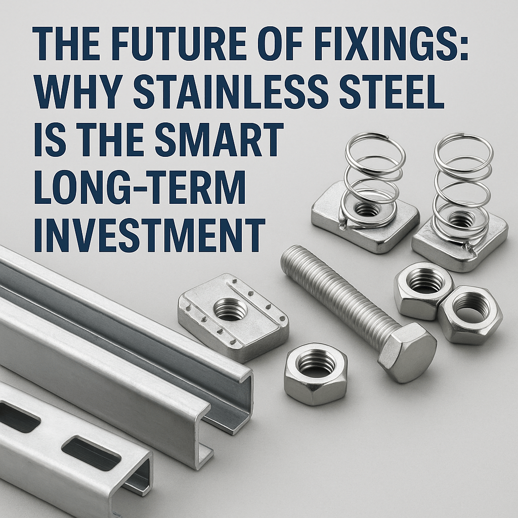 stainless steel fixings UK close-up of bolts