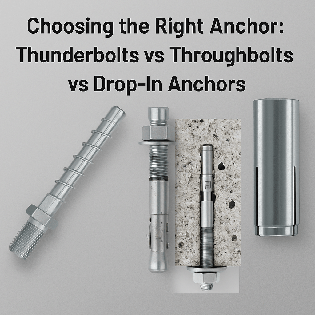 Thunderbolt vs Throughbolt vs Drop-In Anchor comparison guide