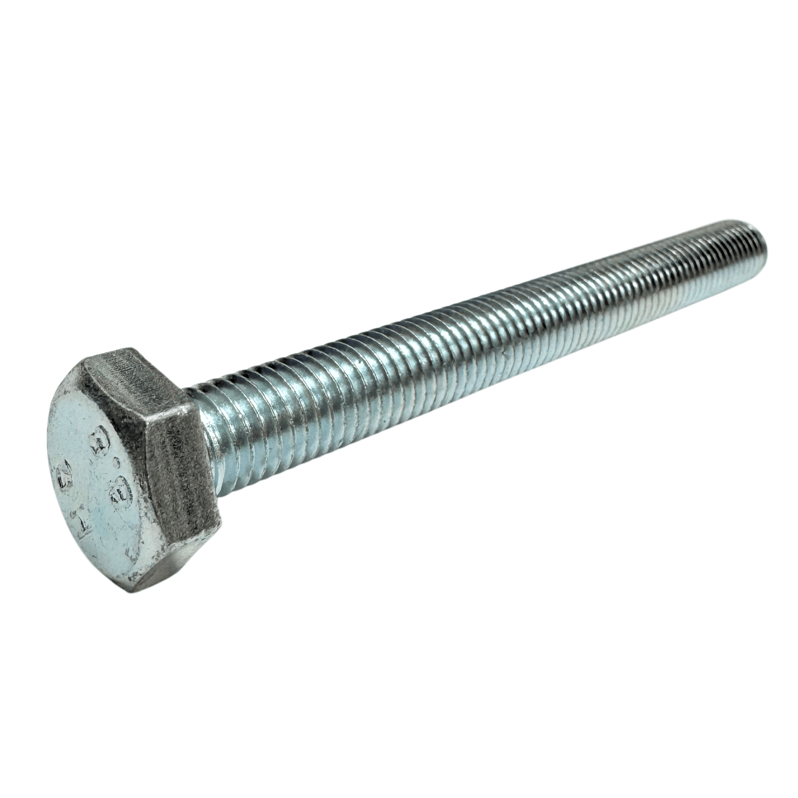 M10 x 100mm BZP hex head bolt fully threaded DIN 933 steel fixing